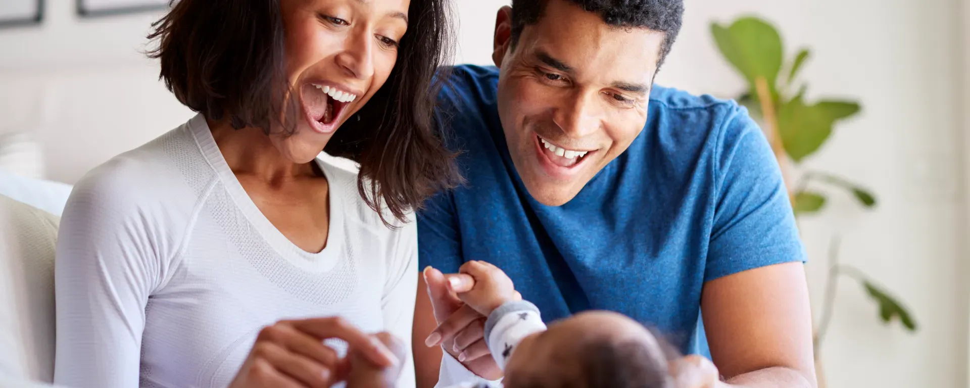 Family with new baby