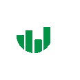 White and green magnifying glass icon.